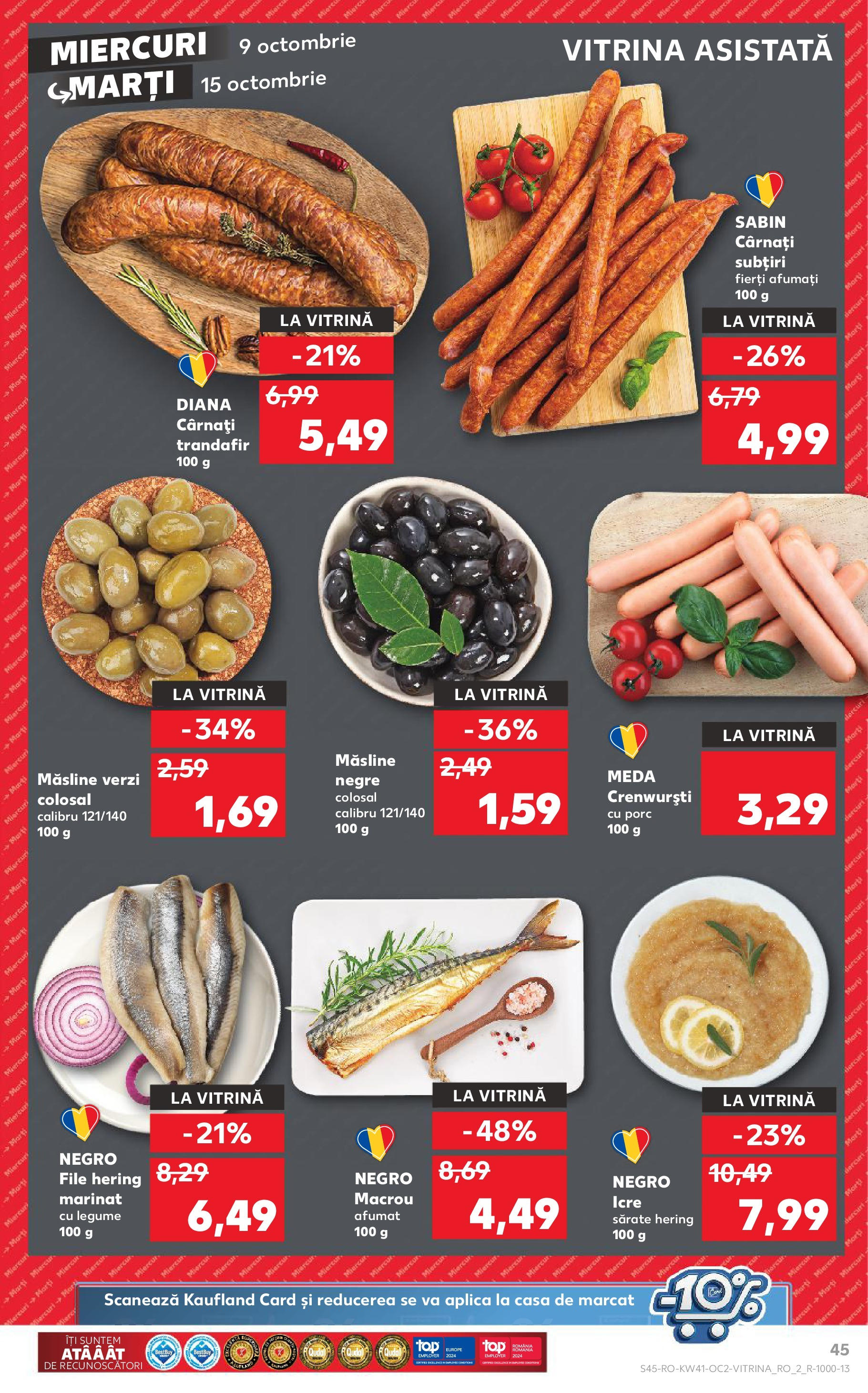 Catalog Kaufland - Bucureşti 09.10.2024 - Revista si Oferta | Pagină: 45 | Produse: Trandafir, Vitrină, Măsline, Legume