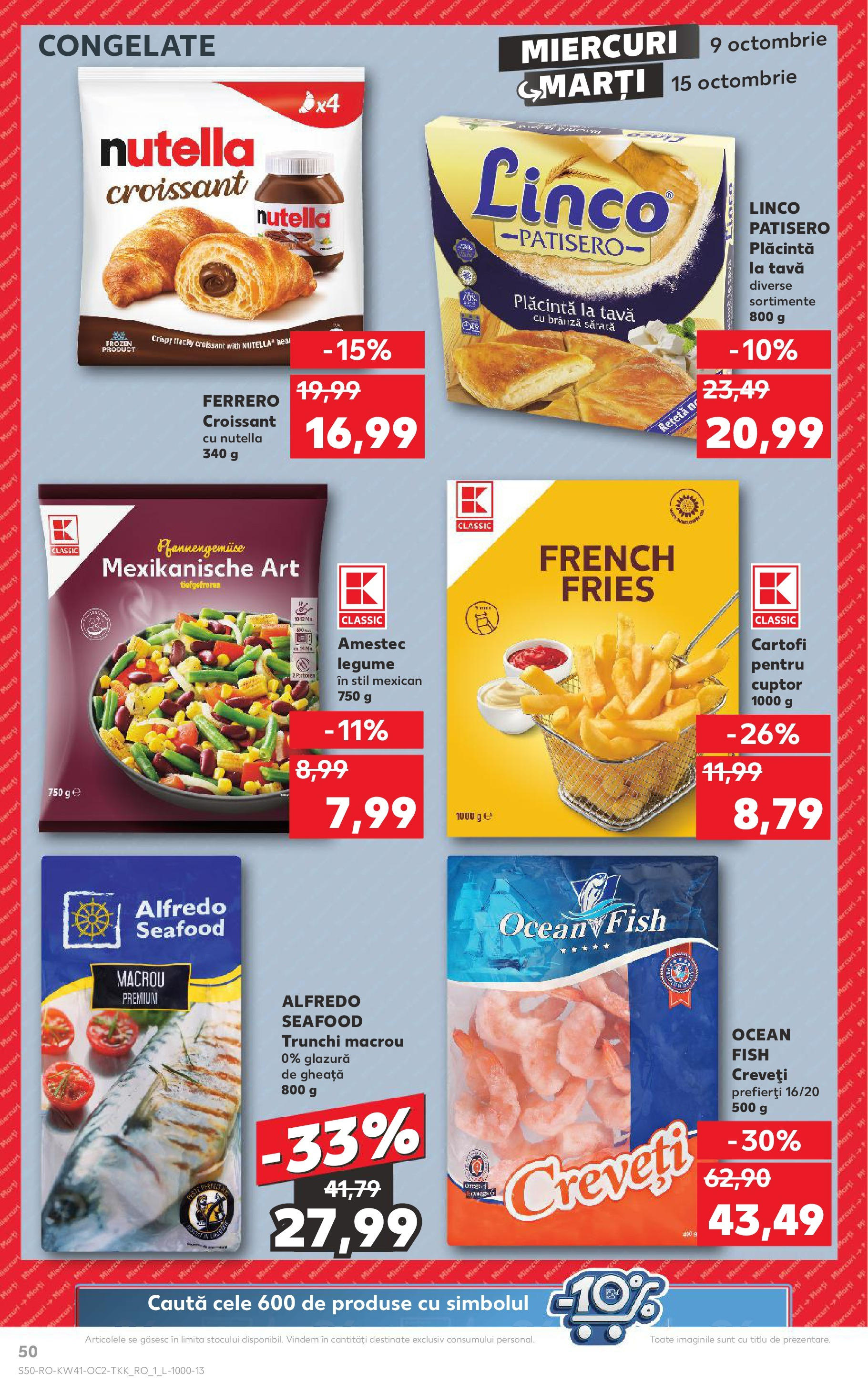 Catalog Kaufland - Bucureşti 09.10.2024 - Revista si Oferta | Pagină: 50 | Produse: Plăcintă, Brânză, Cartofi, Legume