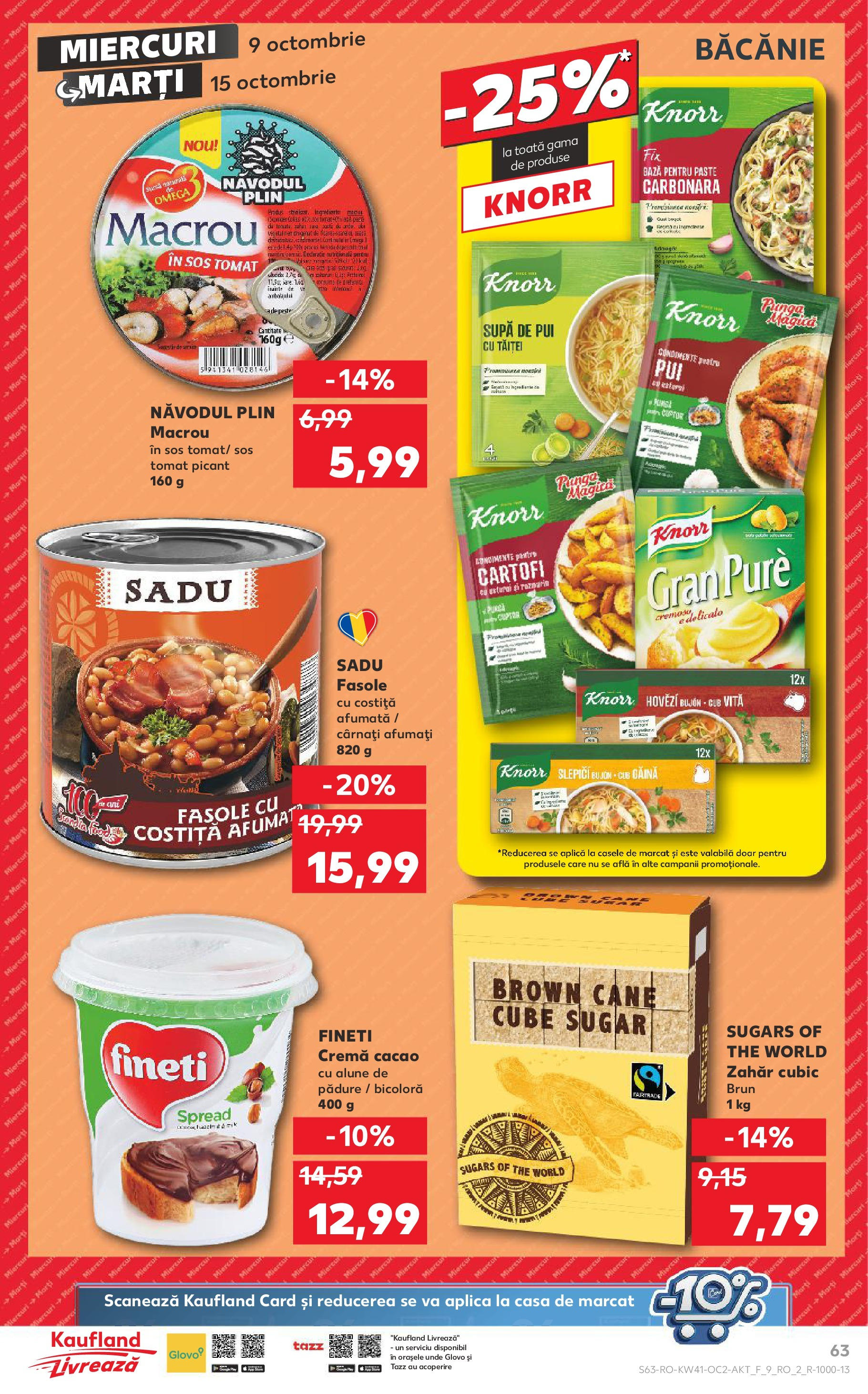 Catalog Kaufland - Bucureşti 09.10.2024 - Revista si Oferta | Pagină: 63 | Produse: Cremă, Pește, Paste, Cartofi