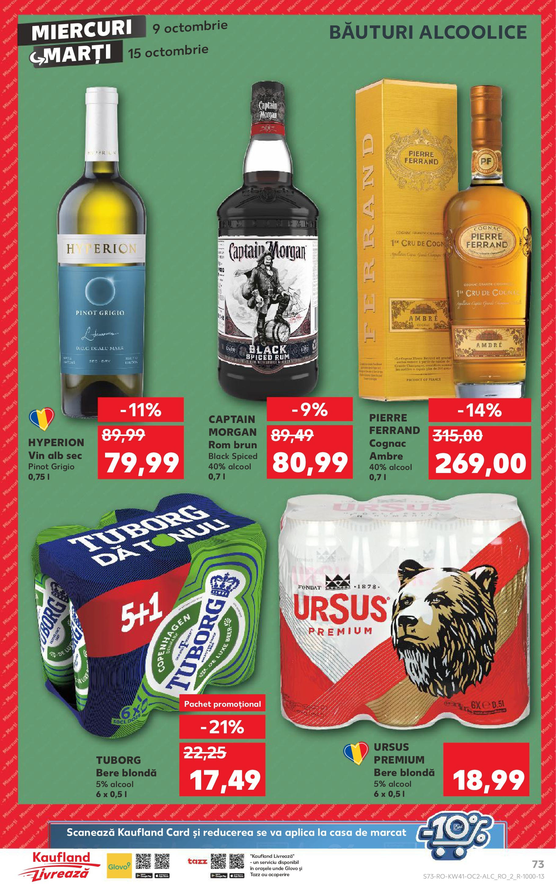 Catalog Kaufland - Bucureşti 09.10.2024 - Revista si Oferta | Pagină: 73 | Produse: Vin, Bere, Rom