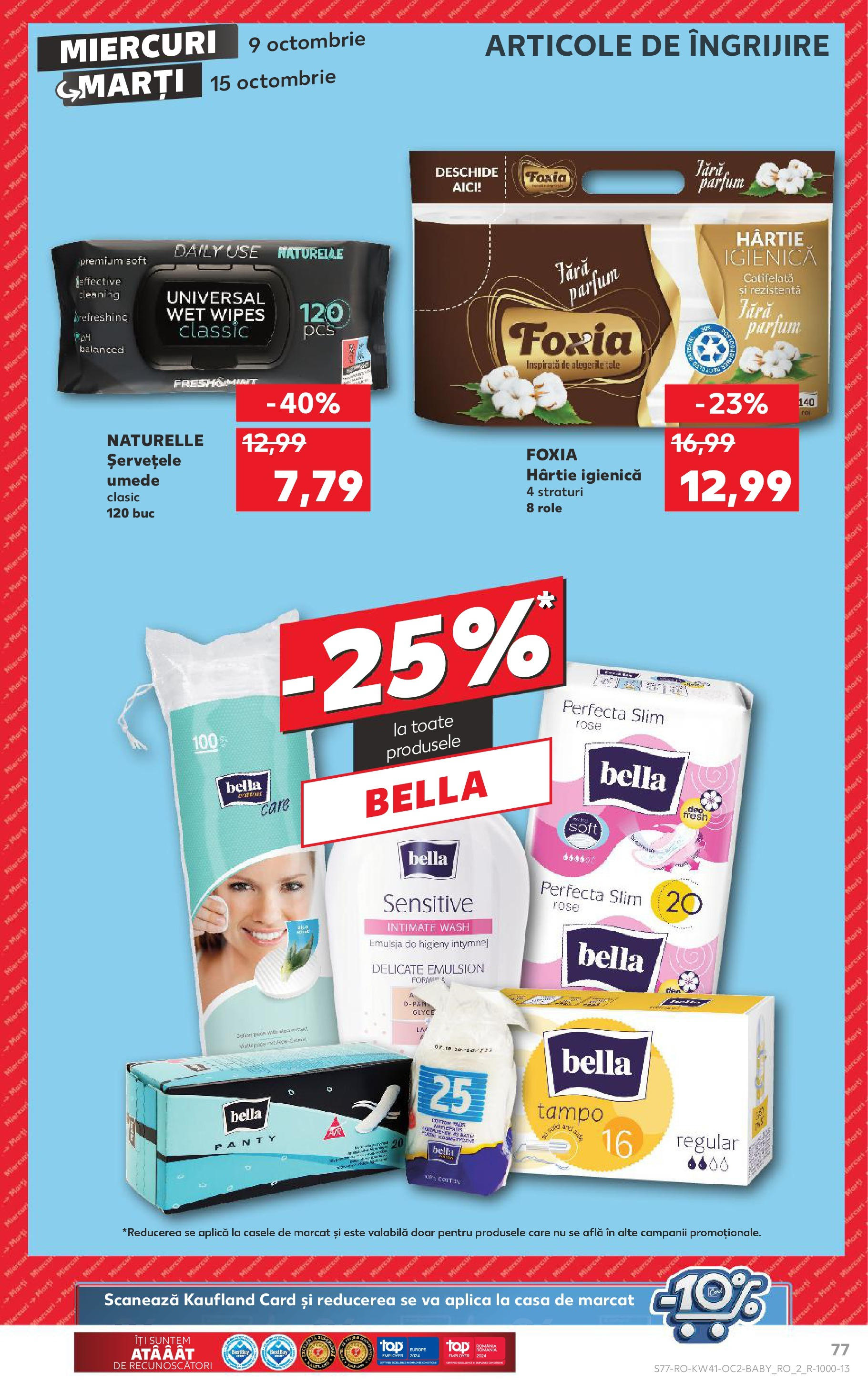 Catalog Kaufland - Bucureşti 09.10.2024 - Revista si Oferta | Pagină: 77 | Produse: Top, Role, Parfum