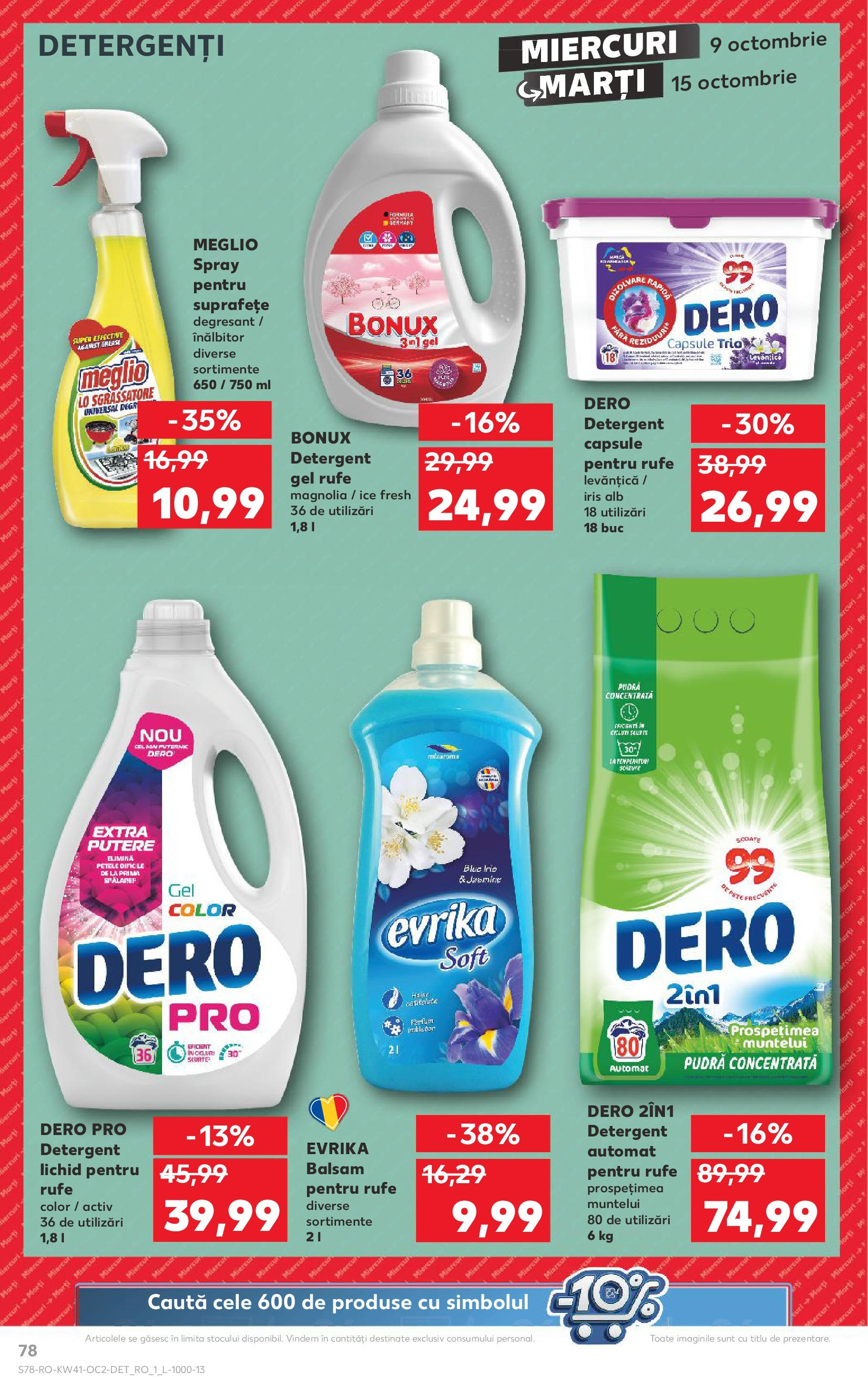 Catalog Kaufland - Bucureşti 09.10.2024 - Revista si Oferta | Pagină: 78 | Produse: Pudră, Balsam, Detergent