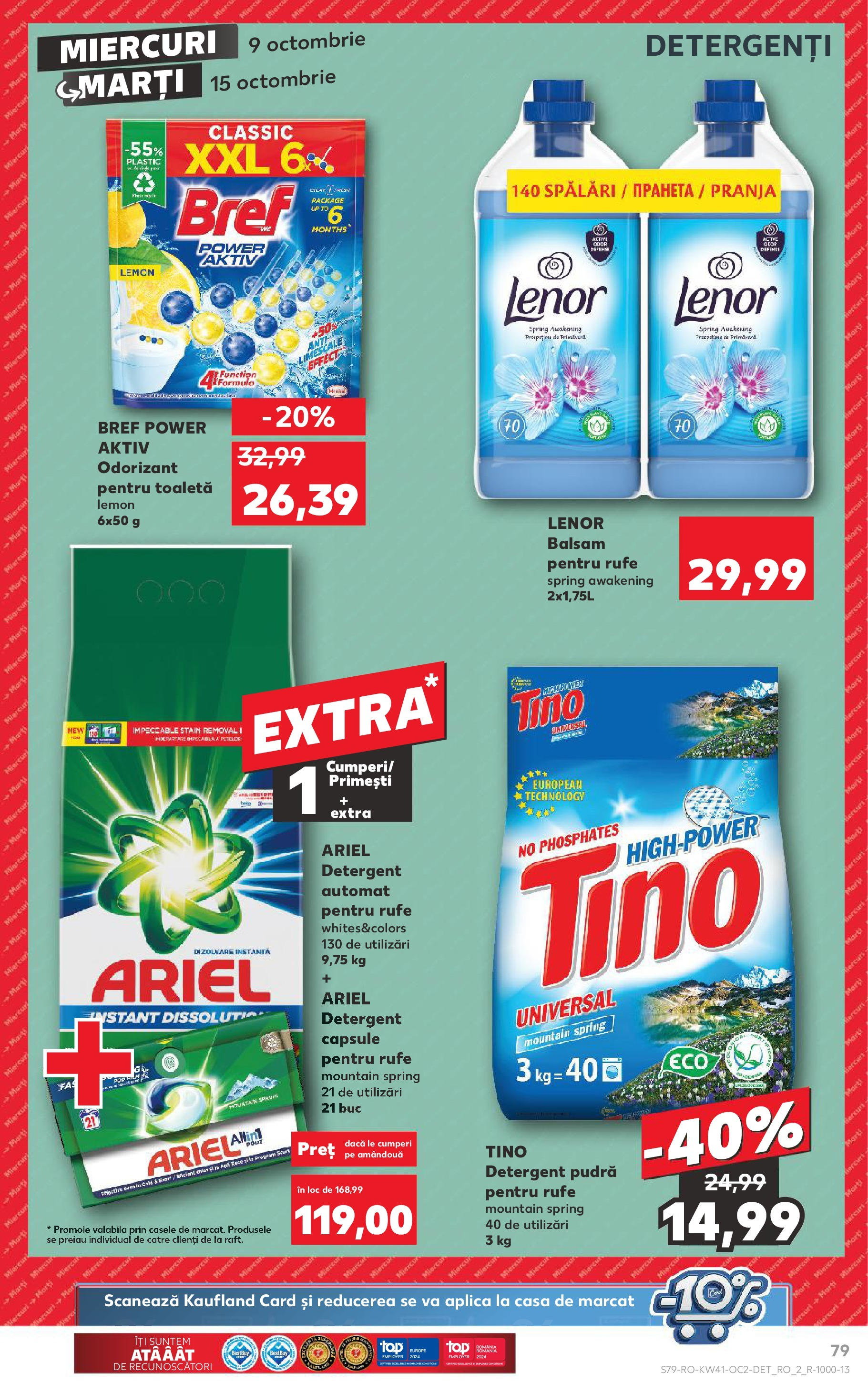 Catalog Kaufland - Bucureşti 09.10.2024 - Revista si Oferta | Pagină: 79 | Produse: Top, Toaletă, Pudră, Balsam