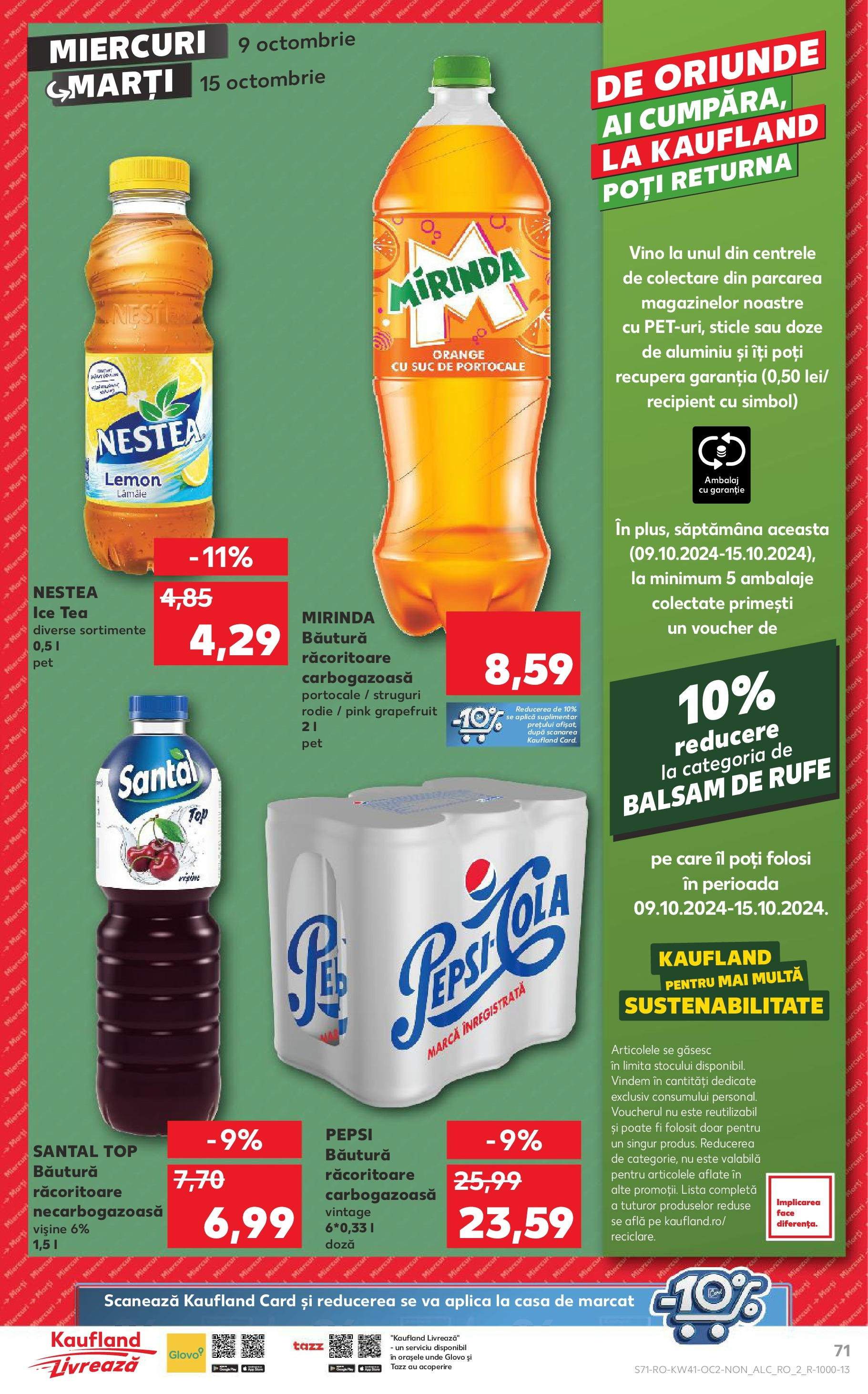 Catalog Kaufland - Bucureşti 09.10.2024 - Revista si Oferta | Pagină: 71 | Produse: Balsam, Portocale, Ice tea, Balsam de rufe