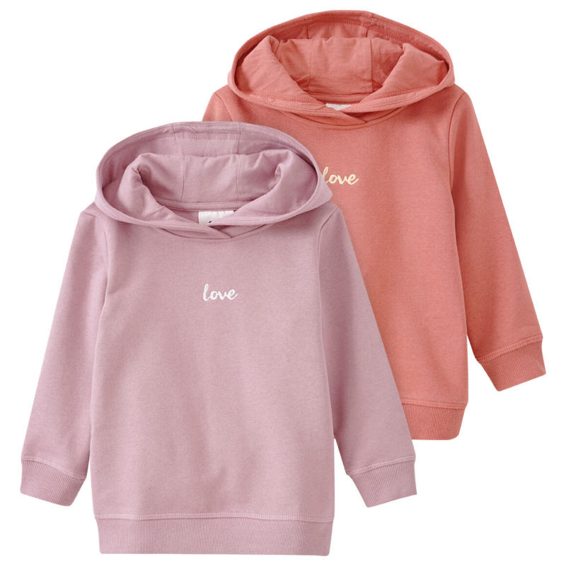 2 Mädchen Hoodies mit Stickerei (Nur online)