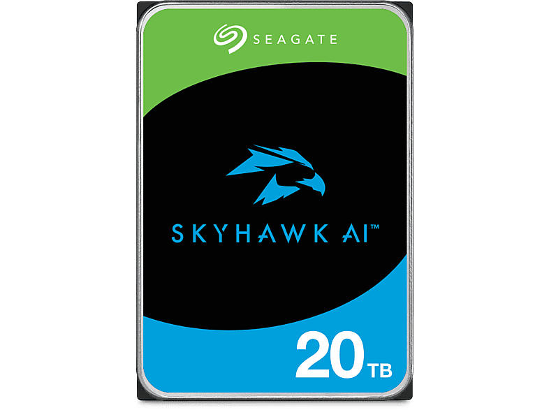 Seagate 20TB SkyHawk AI HDD Festplatte, 550TB/Jahr WB, 32 KI-Kanäle, 260MB/s, 3.5 Zoll, SATA, 256MB Cache