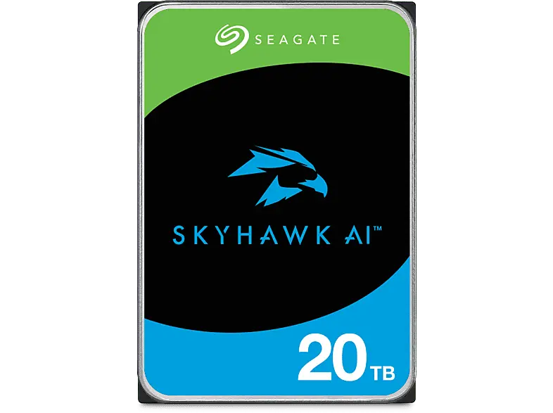 SEAGATE 20TB SkyHawk AI HDD Festplatte, 550TB/Jahr WB, 32 KI-Kanäle, 260MB/s, 3.5 Zoll, SATA, 256MB Cache