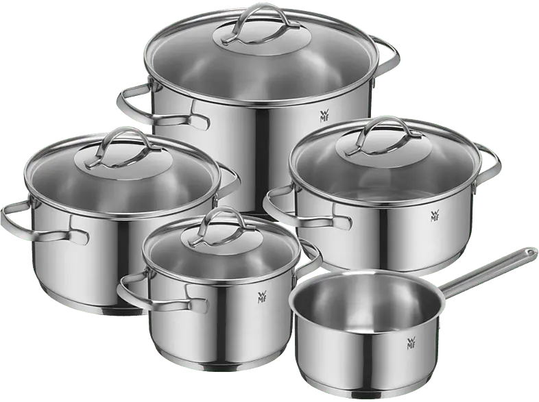 WMF Provence Plus Topfset 5tlg (alle Herdarten, Silber, Cromargan Edelstahl 18/10, poliert, unbeschichtet - rostfrei)