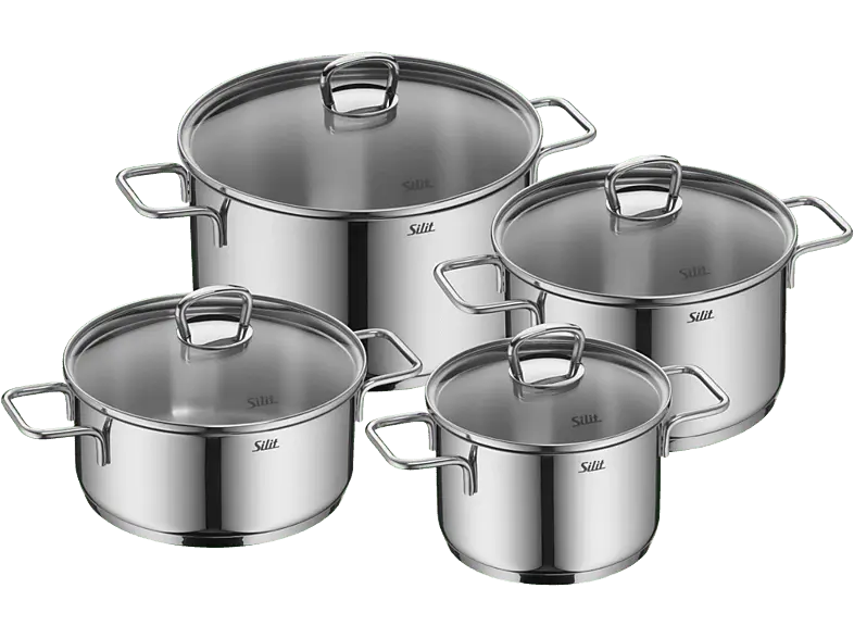 Silit Silit Alicante Topf-Set 4-teilig (4 tlg., für alle Herdarten, Silber, poliertem Edelstahl 18/10)