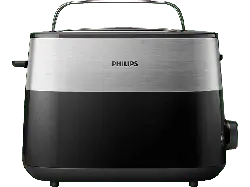Philips HD2516/90 Toaster (Schwarz, Edelstahl, 830 Watt, Schlitze: 2)