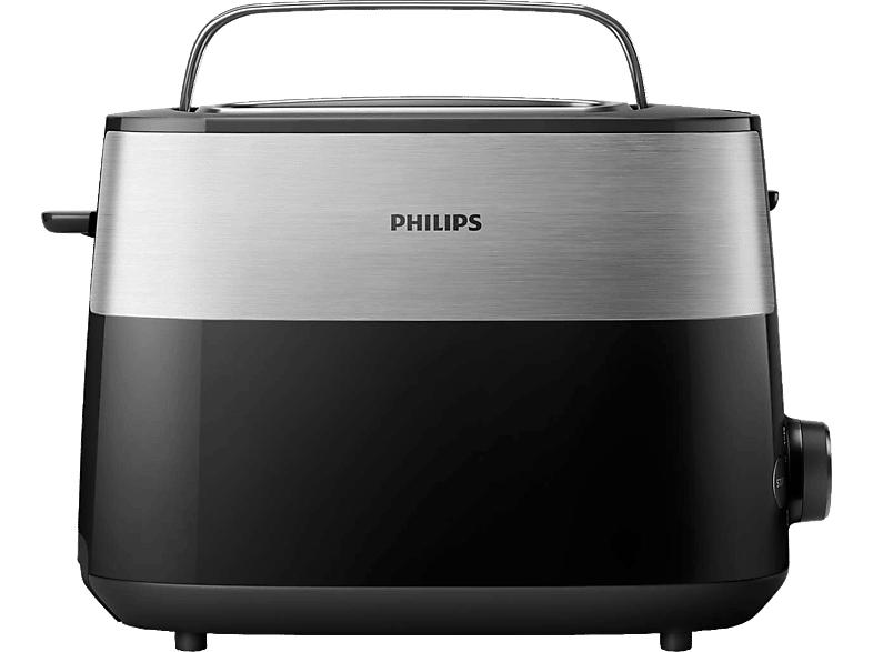 Philips HD2516/90 Toaster (Schwarz, Edelstahl, 830 Watt, Schlitze: 2)