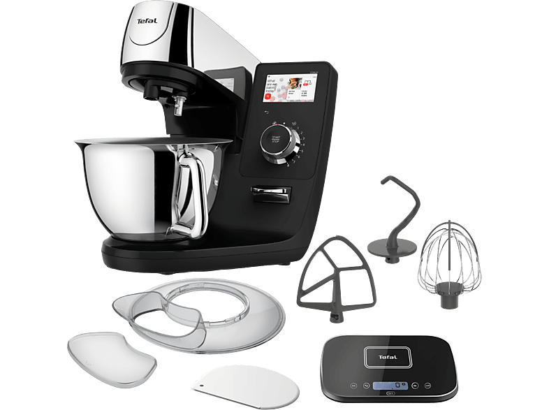 Tefal QB9518 I-Coach Touch WIFI Küchenmaschine mit Küchenwaage Schwarz & Silver