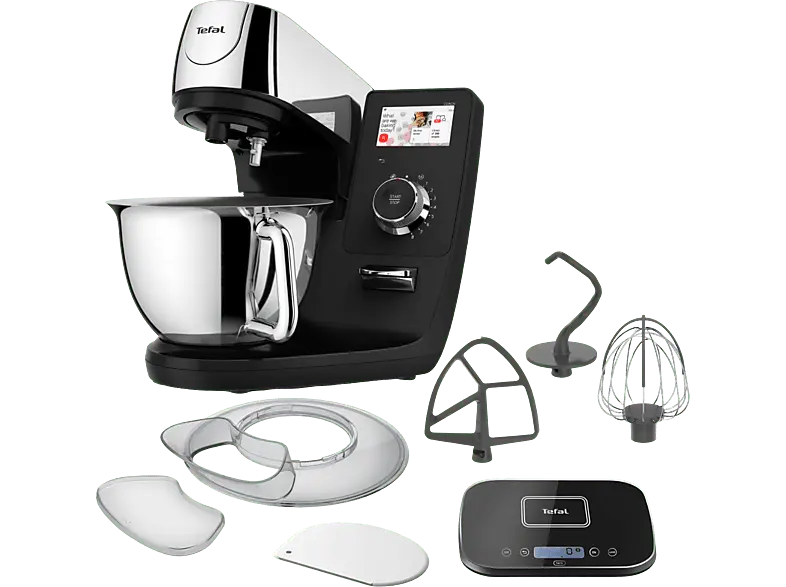 Tefal QB9518 I-Coach Touch WIFI K&uuml;chenmaschine mit K&uuml;chenwaage Schwarz & Silver