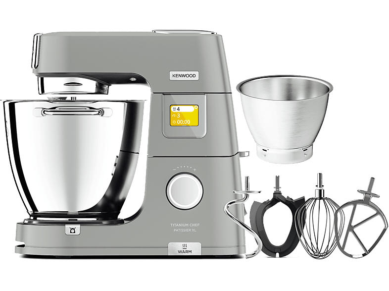 Kenwood KWL 90.004 SI Titanium Chef Patissier XL Solo Küchenmaschine Silber (Rührschüsselkapazität: 7 l, 1400 Watt)