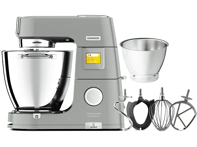Kenwood KWL 90.004 SI Titanium Chef Patissier XL Solo Küchenmaschine Silber (Rührschüsselkapazität: 7 l, 1400 Watt)