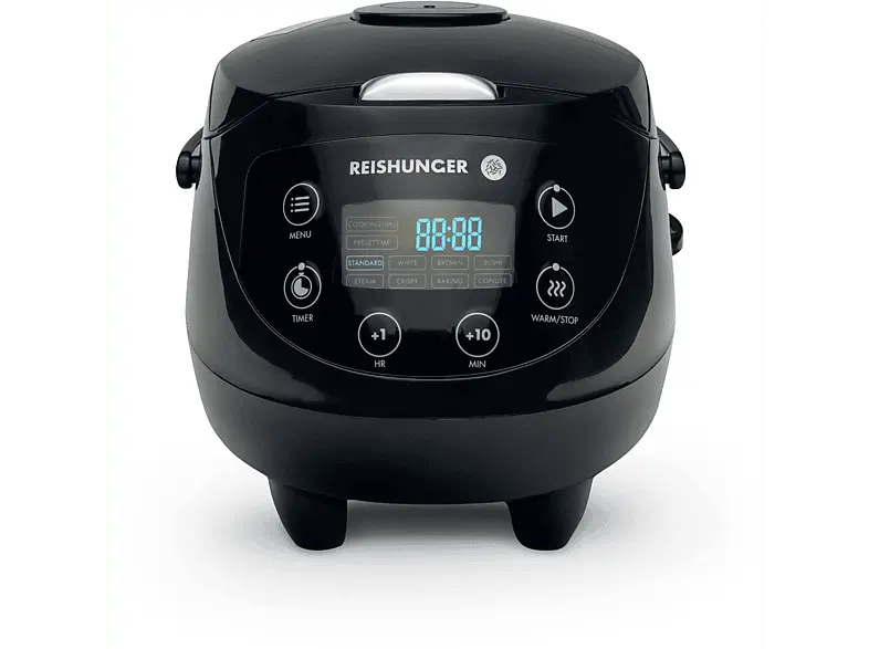 Reishunger Digitaler Mini Reiskocher (350 Watt, 0,6 l, Schwarz)