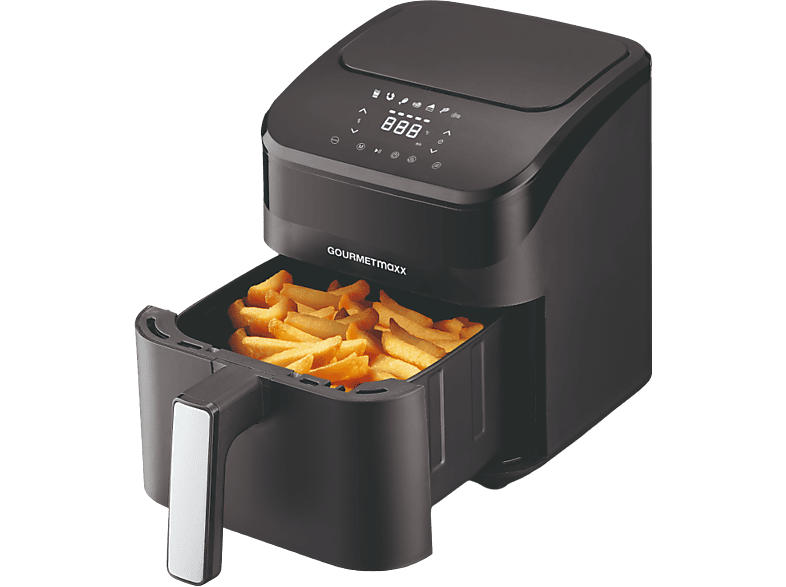 Gourmetmaxx 15021 Heißluftfritteuse (4 l, 1400 Watt, Schwarz)