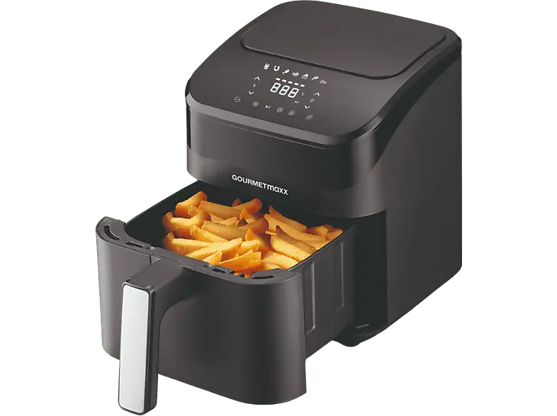 Gourmetmaxx 15021 Heißluftfritteuse (4 l, 1400 Watt, Schwarz)