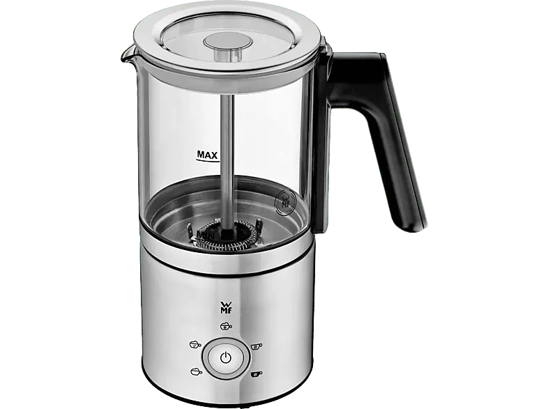 WMF Glas Milchaufschäumer (Transparent/Schwarz, 250 ml)