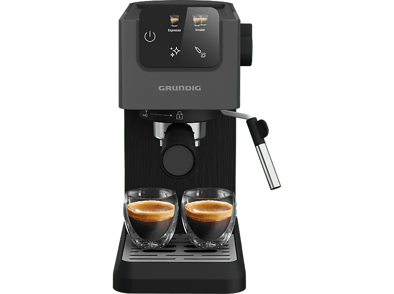 Grundig KSM 4330 Delisia Coffee DC 3000 Kaffee-und Tee-Bereiter (Espresso-Maschine) (Grau, 1628 Watt, 15 bar)