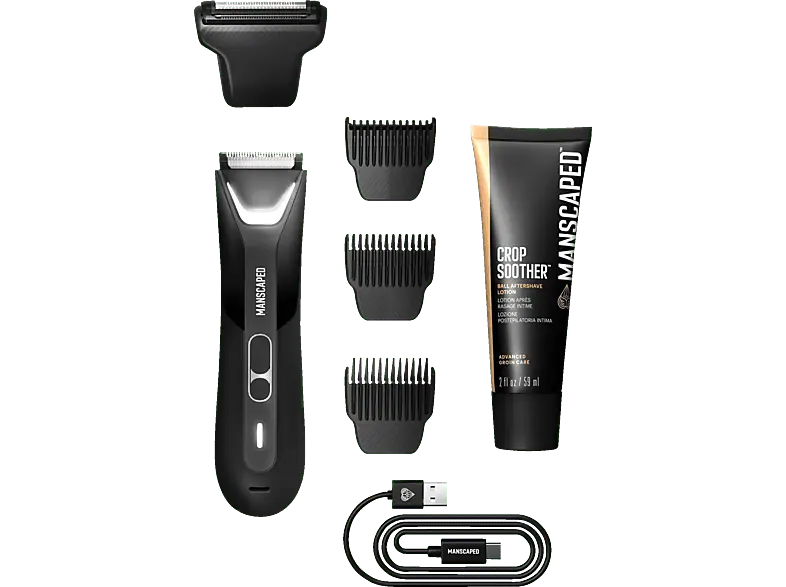 Manscaped Lawn Mower 5.0 Ultra Essentials Kit, Leisten- und Bodygroomer, Smoking Schwarz, Akkubetrieb