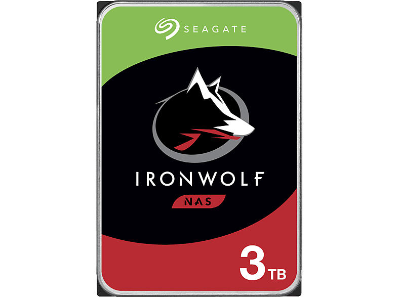 Seagate 3TB Festplatte IronWolf NAS HDD +Rescue, 180 TB/Jahr WRL, 3.5 Zoll, Bis 202 MB/s, 256MB Cache