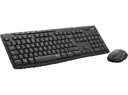 LOGITECH MK295 Silent Kabelloses & geräuscharmes Tastatur-Maus-Set, DEU (Qwertz), Grafit; Kabelloses Tastatur-Maus Set