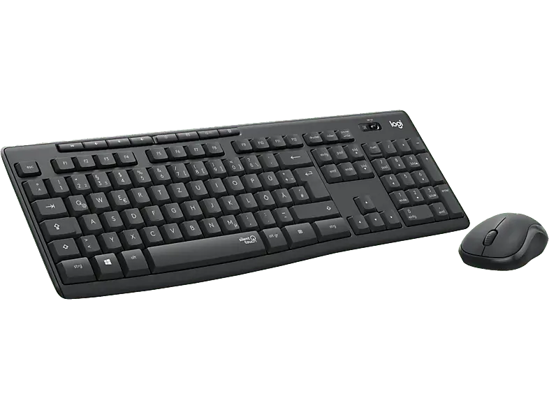 LOGITECH MK295 Silent Kabelloses & geräuscharmes Tastatur-Maus-Set, DEU (Qwertz), Grafit; Kabelloses Tastatur-Maus Set