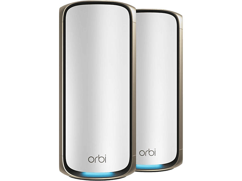 Netgear Orbi 970 Serie Quad-Band WiFi 7 Mesh-System, 27 Gbit/s, 2er-Set, weiss; WLAN Mesh System