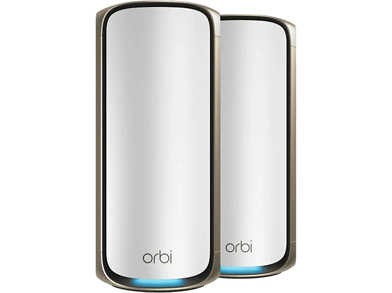 NETGEAR Orbi 970 Serie Quad-Band WiFi 7 Mesh-System, 27 Gbit/s, 2er-Set, weiss; WLAN Mesh System