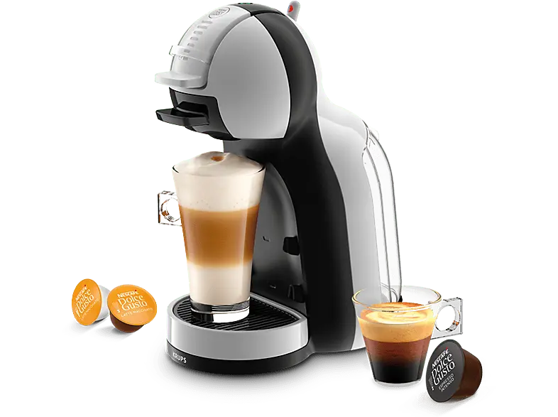 Krups KP 123B.18AT Dolce Gusto Mini Me Kapselmaschine Arctic Grey/Schwarz