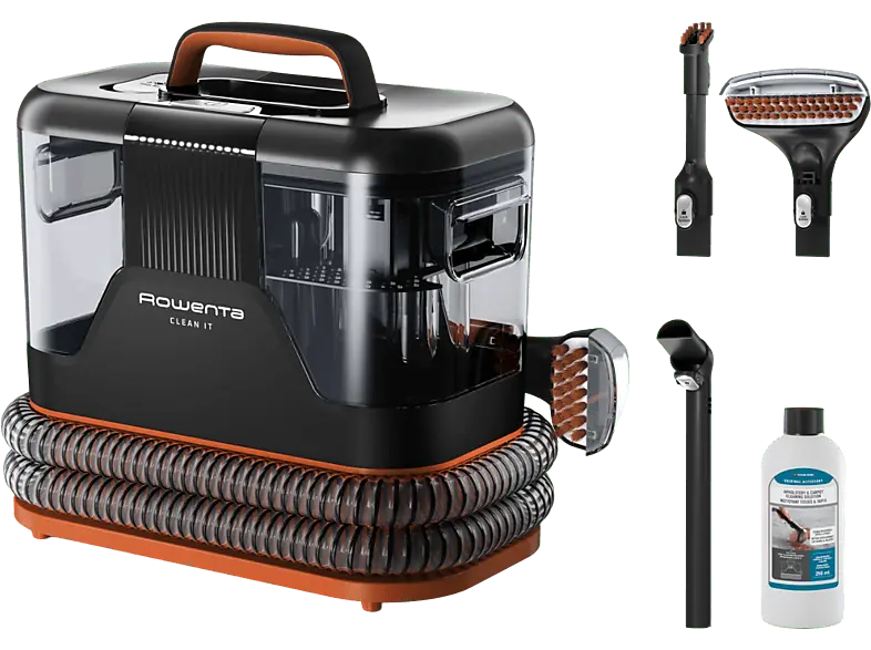 Rowenta Clean It IN5011 Tragbarer Teppichreiniger, Schwarz/Orange