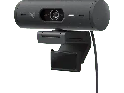 LOGITECH Brio 500 Full-HD-Webcam mit 1080p und Belichtungskorrektur, Auto-Framing Show Mode, USB, Grafit