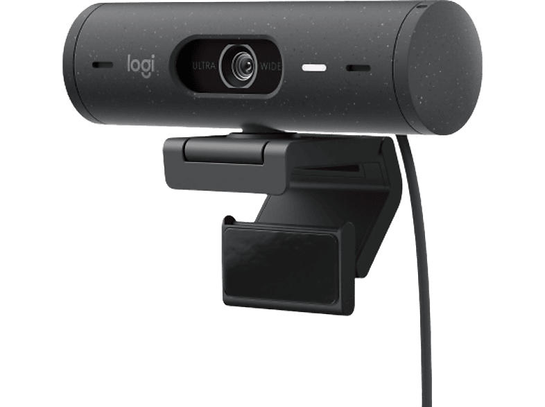 LOGITECH Brio 500 Full-HD-Webcam mit 1080p und Belichtungskorrektur, Auto-Framing Show Mode, USB, Grafit