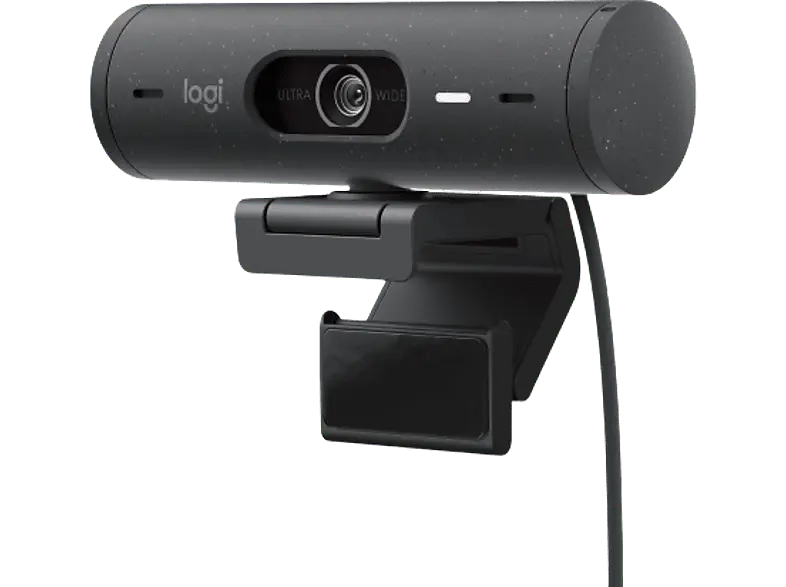 LOGITECH Brio 500 Full-HD-Webcam mit 1080p und Belichtungskorrektur, Auto-Framing Show Mode, USB, Grafit