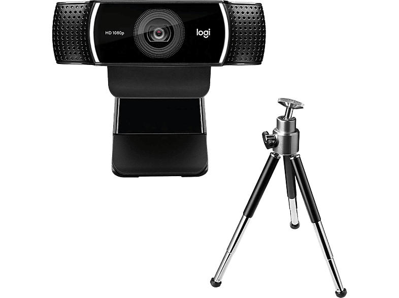 Logitech C922 Pro Stream Webcam mit Stativ, Full-HD 1080p, USB, Schwarz