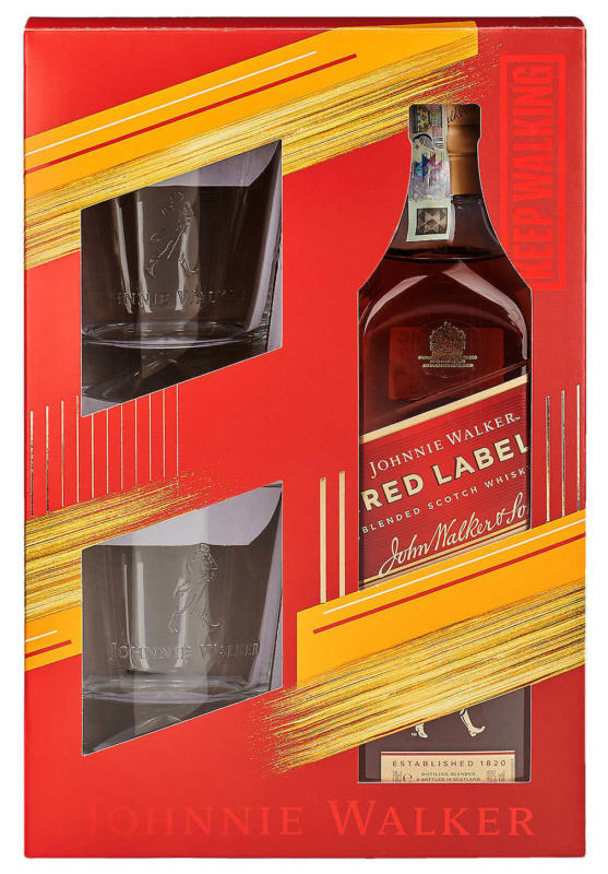 Johnnie Walker Шотландско уиски + 2 чаши