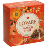 Mix Markt Lovare Passion fruit - Aromatisierter Schwarzer Tee mit Früchten, Färberdistelblütenblättern, Pfirsichgeschmack und Maracujageschmack, in Pyramidenf - bis 12.10.2024