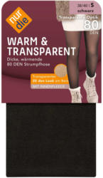 nur die Strumpfhose warm & transparent mit Innenfleece schwarz Gr. 40/44, 80 DEN