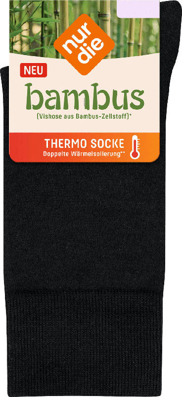 nur die Socken Thermo Bambus schwarz Gr. 39-42