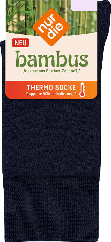 nur die Socken Thermo Bambus blau Gr. 35-38