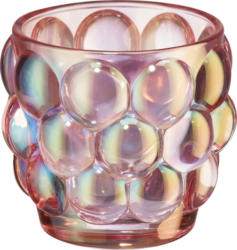 BOLTZE Kerzenhalter aus Glas, Bubble, rosa