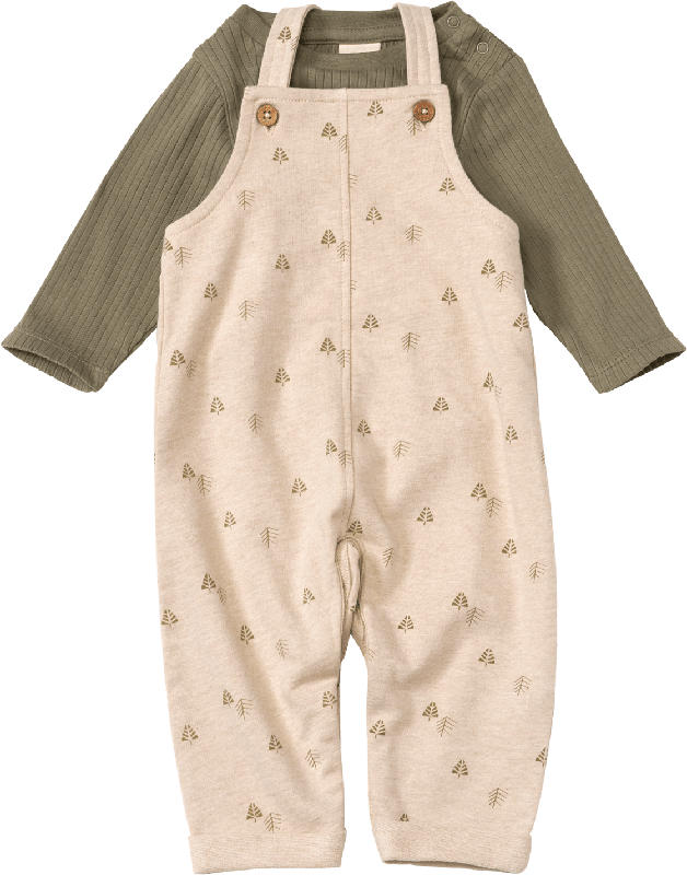 ALANA Set mit Langarmshirt & Latzhose, beige + grün, Gr. 68