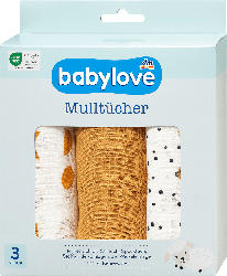 babylove Mulltücher senfgelb/weiß