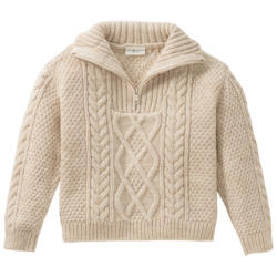 Jungen Strickpullover mit Zopf-Muster (Nur online)