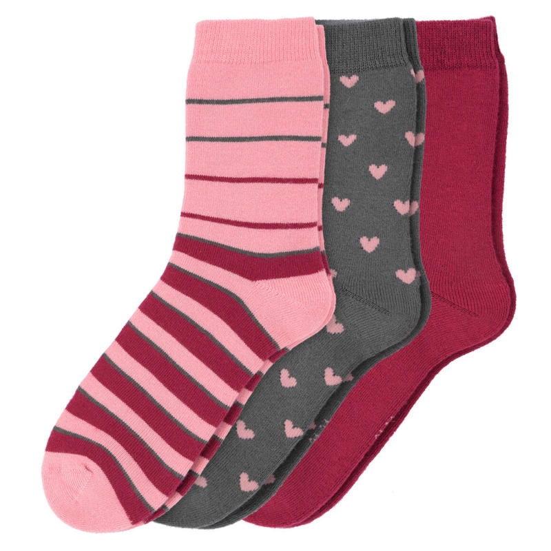 3 Paar Mädchen Frotteesocken im Muster-Mix (Nur online)