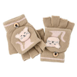 Mädchen Handschuhe mit Katzen-Motiv