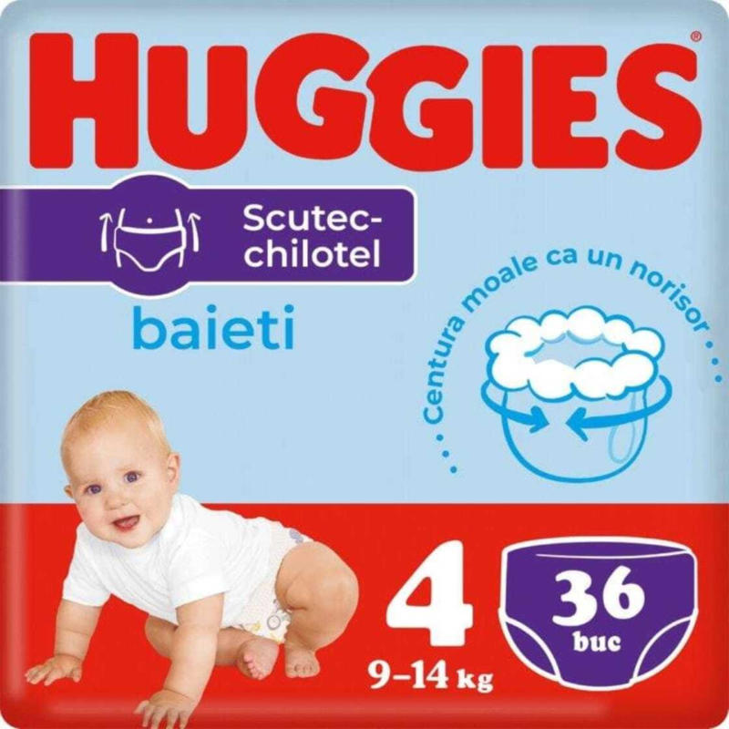 Scutece chiloțel pentru băieți numărul 4, 9-14 kg