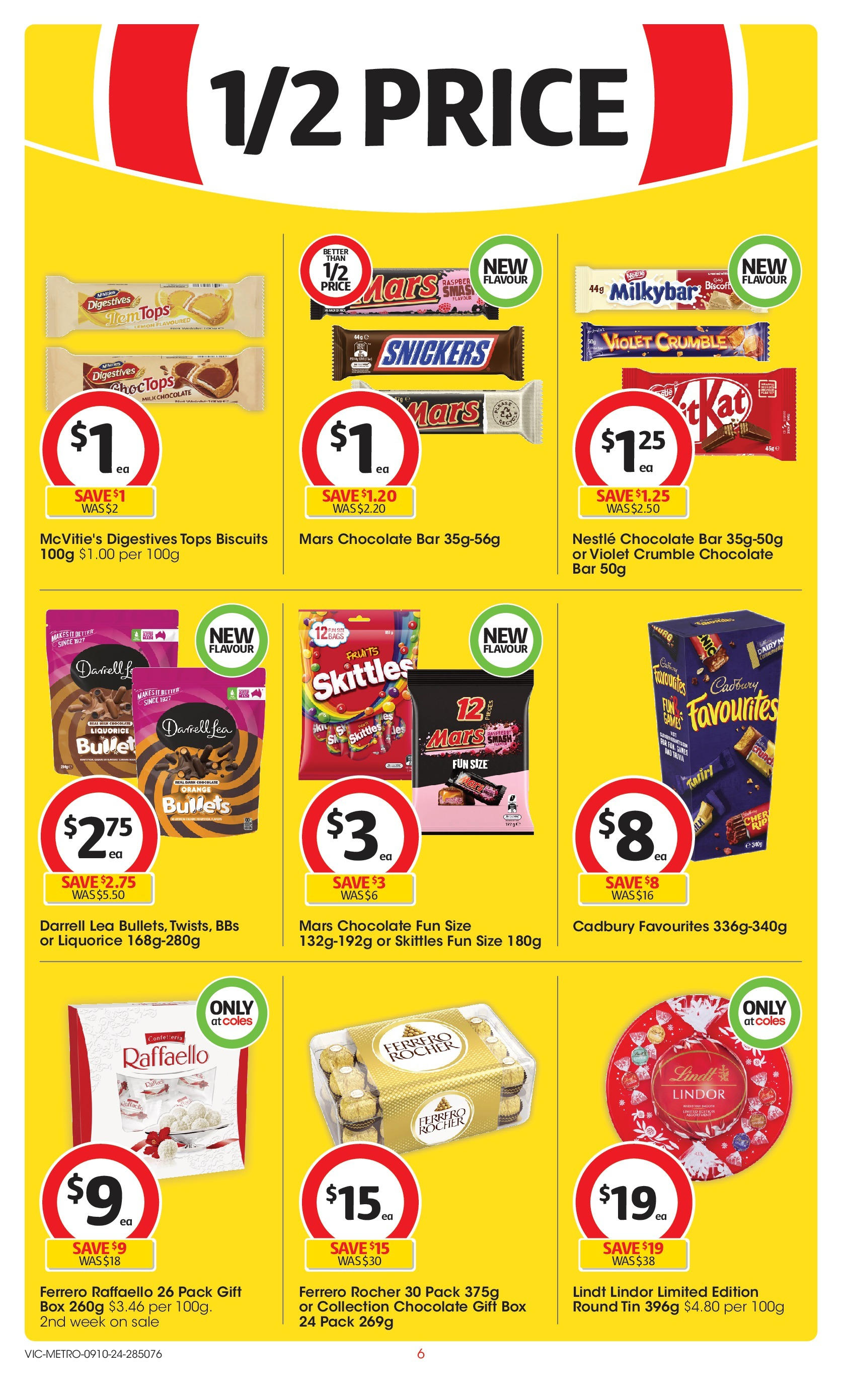 ﻿﻿Coles catalogue valid from 09/10/2024 > Online Australia | Page: 6 | Products: Dairy, Chocolate, Biscuits, Game