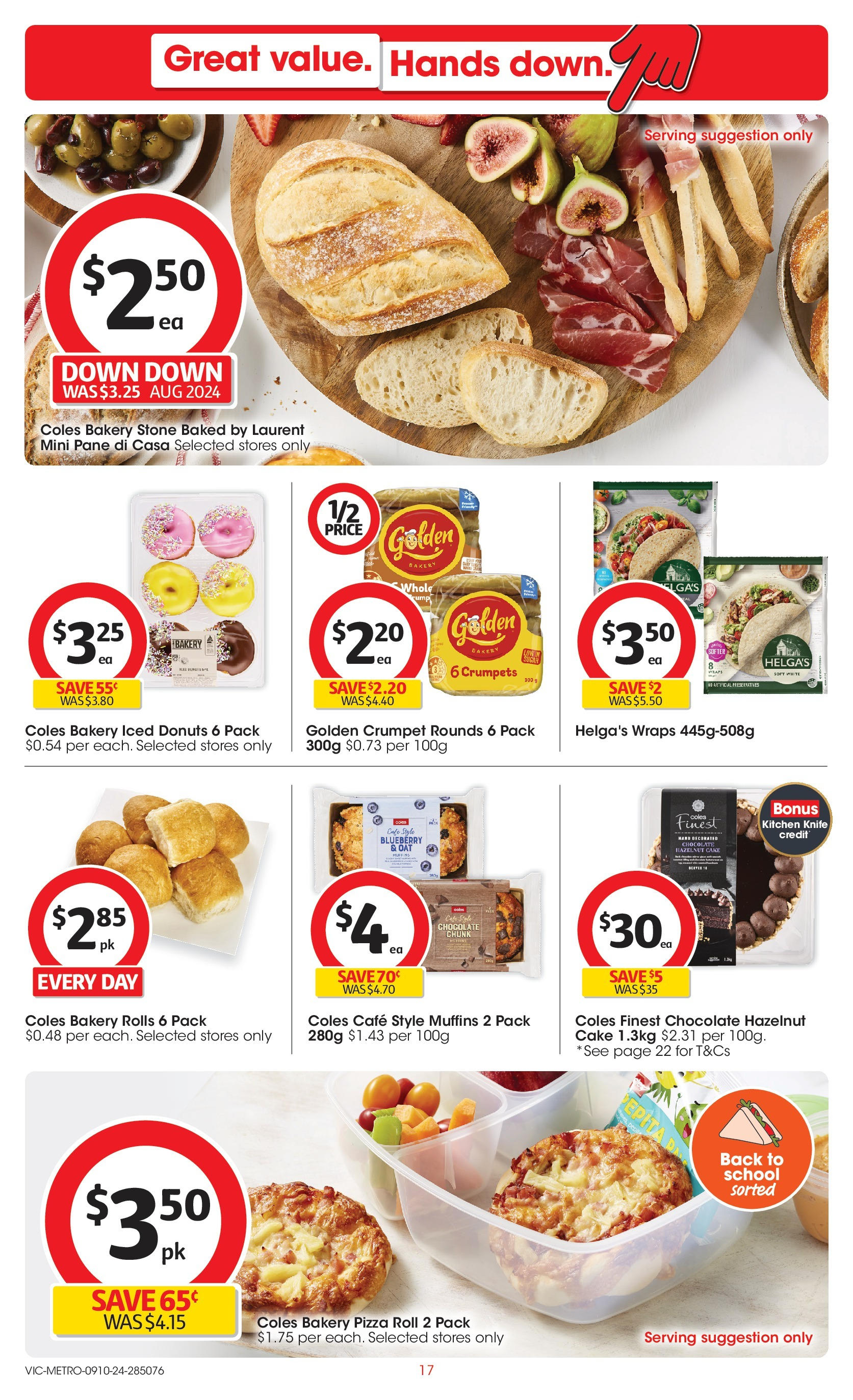 ﻿﻿Coles catalogue valid from 09/10/2024 > Online Australia | Page: 17 | Products: Crumpets, Donuts, Muffins, Bakery